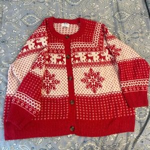 Holiday cardigan sweater
